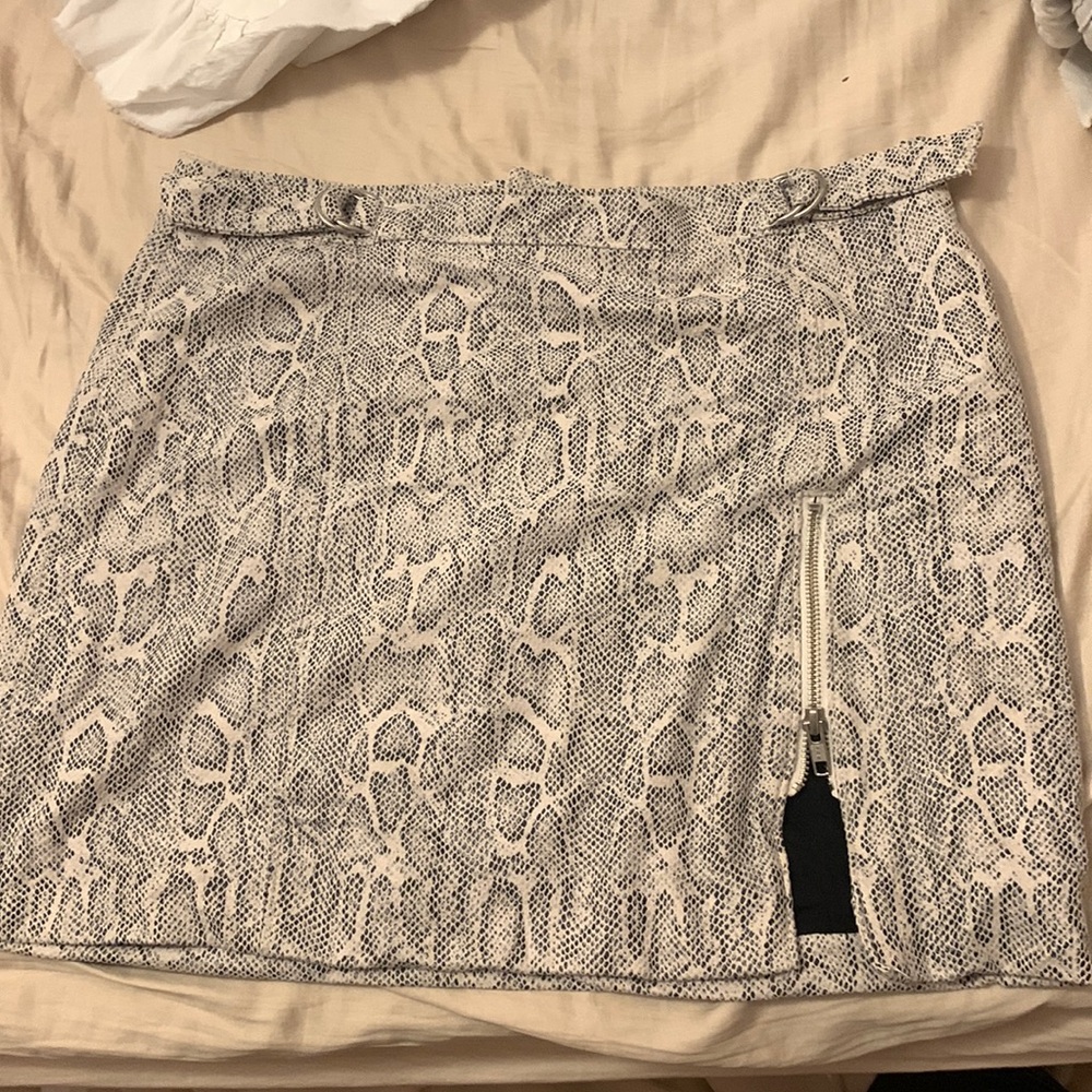 Free People Faux crocodile skin mini skirt